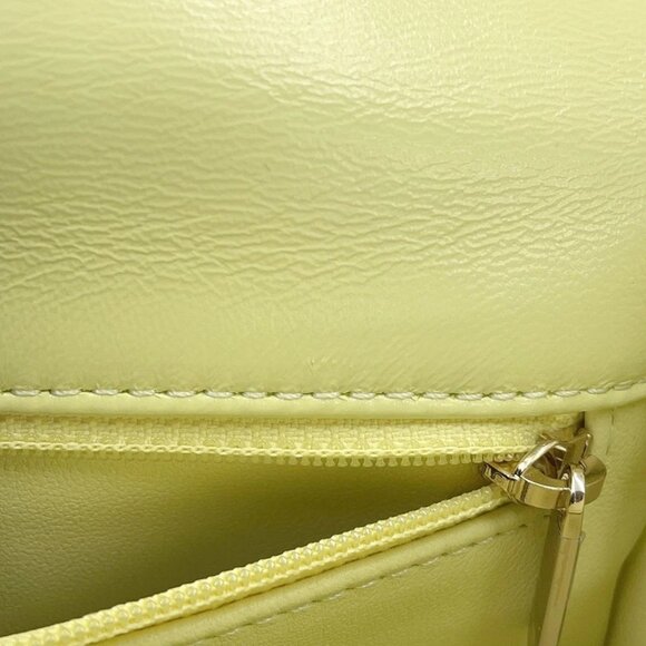 CHANEL Top handle Matelasse Shoulder Size Mini Shiny Calf Leather Yellow AS4543 - Picture 12 of 14